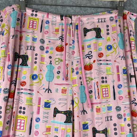Nick Nora Pajama Lounge Set Womens XL Pink Sewing Seamstress Modal Stretch - Picture 10 of 16